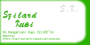 szilard kupi business card